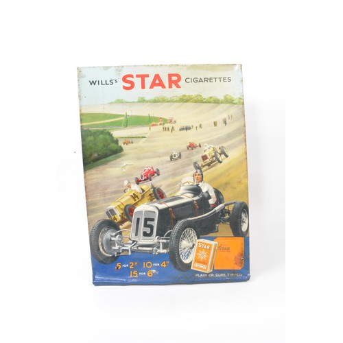 258 - AUTOMOBILIA INTEREST - Vintage Wills's Star Cigarettes tin plate Sign issued by The Imperial Tobacco... 