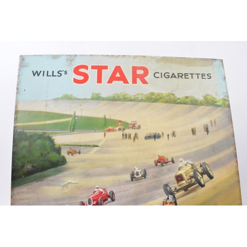 258 - AUTOMOBILIA INTEREST - Vintage Wills's Star Cigarettes tin plate Sign issued by The Imperial Tobacco... 