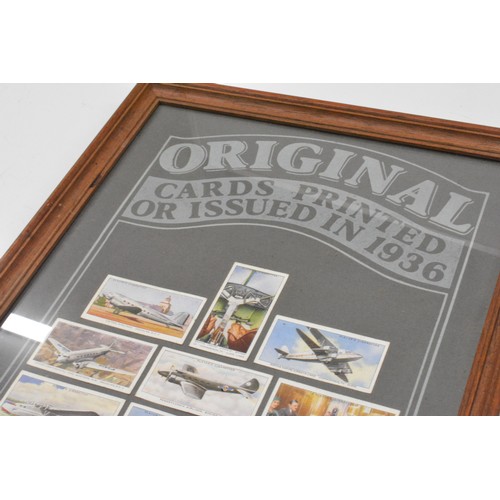 259 - x4 framed Players cigarette ards including aircraft and motoring themes.  One frame AF.