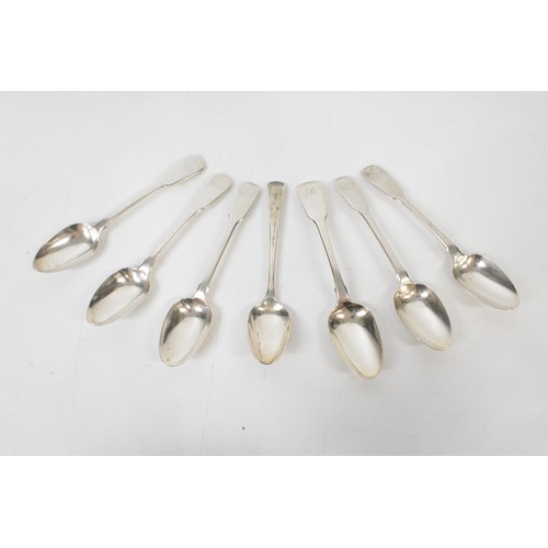 283 - Georgian silver spoons hallmarked London 1788-1823 mixed makers, together with silver napkin rings h... 