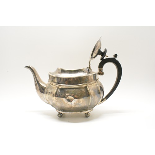 286 - Adie Brothers three piece silverware teaset consisting of a teapot dated 1928-9, milk jug, twin hand... 