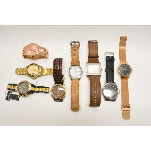 309 - Group of liquidated stock of wristwatches to include; Armani Exchange, ToyWatch, Fossil and  Superdr... 