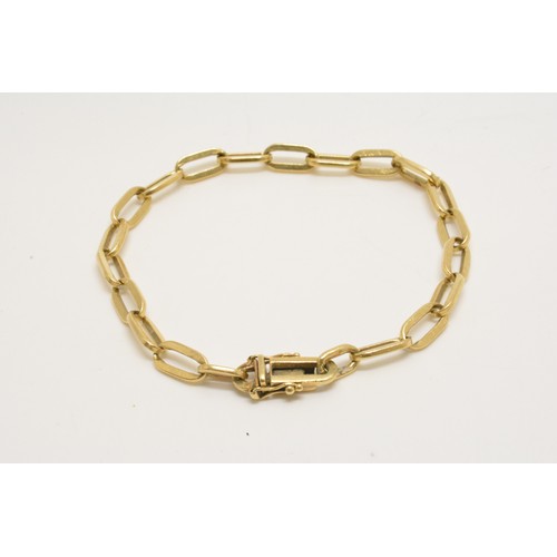 361 - Yellow gold link bracelet stamped 585, FBM possibly Friedrich Binder Monsheim. weight approx 13.85g.