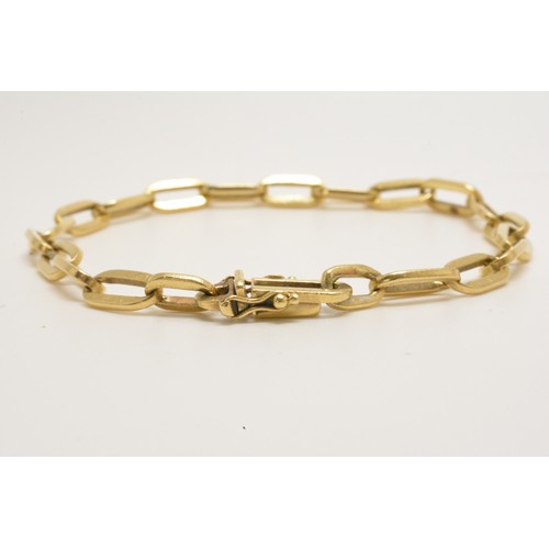 361 - Yellow gold link bracelet stamped 585, FBM possibly Friedrich Binder Monsheim. weight approx 13.85g.