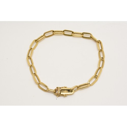 361 - Yellow gold link bracelet stamped 585, FBM possibly Friedrich Binder Monsheim. weight approx 13.85g.