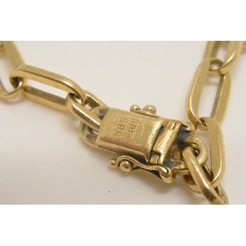 361 - Yellow gold link bracelet stamped 585, FBM possibly Friedrich Binder Monsheim. weight approx 13.85g.