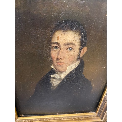 80 - 3 gilt framed oil paintings of some age.
An oil on canvas Portrait of a Victorian gentleman. (approx... 