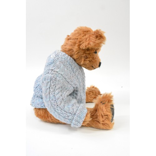 6 - Beardwell dressed bear with blue jumper, paws and pads are leather, approx size 48cms [19