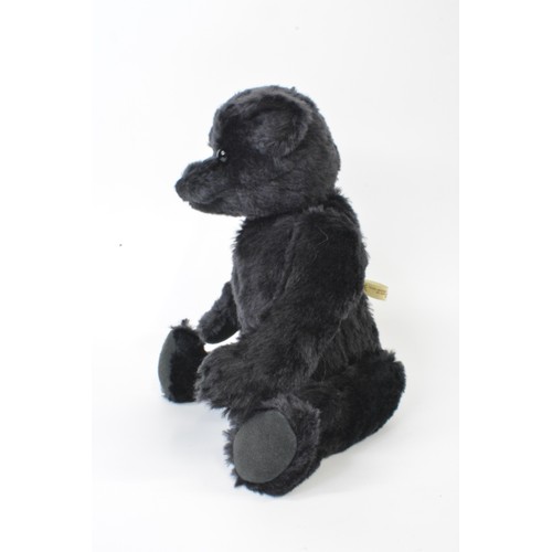 14 - Black Bearwell bear with black eyes, suede paws and pads, moveable limbs, height approx. 39 cms [15