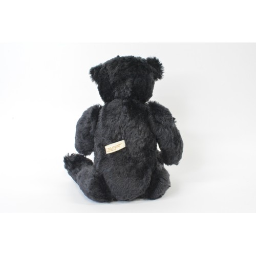 14 - Black Bearwell bear with black eyes, suede paws and pads, moveable limbs, height approx. 39 cms [15