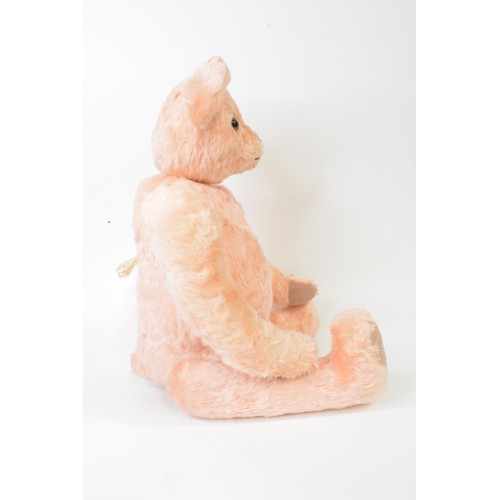 17 - Beardwell peach/pink bear with suede paws and pads, height 56 cms [22