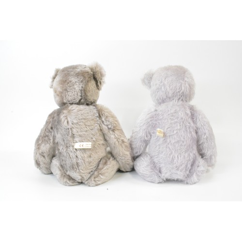 26 - Two bears made and designed by Beardwell, lilac bear with suede paws and pads, mink coloured bear ha... 