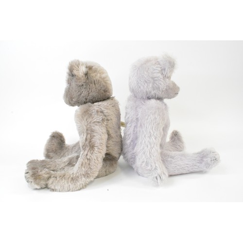 26 - Two bears made and designed by Beardwell, lilac bear with suede paws and pads, mink coloured bear ha... 