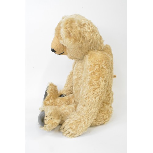 28 - Honey blonde Beardwell designed bear with leather paws and pads, height 56 cms [22