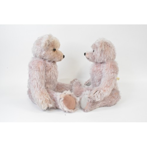 33 - x2  pale lilac coloured Beardwell bears, with suede paws and pads heights are 46 cms [18