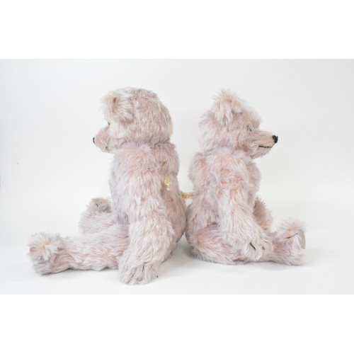 33 - x2  pale lilac coloured Beardwell bears, with suede paws and pads heights are 46 cms [18