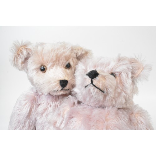 33 - x2  pale lilac coloured Beardwell bears, with suede paws and pads heights are 46 cms [18