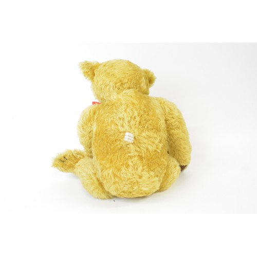 36 - Honey coloured bear with union jack colours neck tie with badge, height 43 cms [17