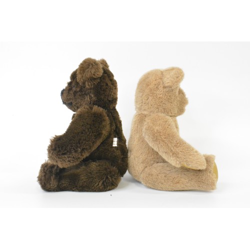 37 - x2 small Beardwell bears, one dark brown, one light brown, both with moveable limbs.