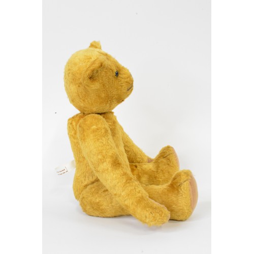 45 - Yellow Beardwell bear with suede paws and pads, moveable limbs, approx. height 35 cms [14