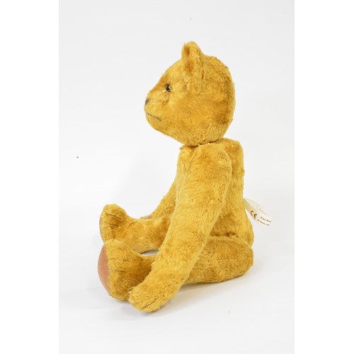 45 - Yellow Beardwell bear with suede paws and pads, moveable limbs, approx. height 35 cms [14