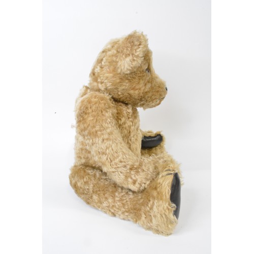 62 - Beardwell honey coloured bear with leather paws and pads, moveable limbs, height 48 cms [19