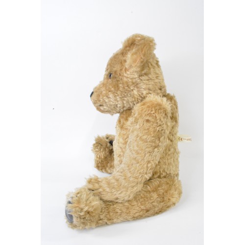 62 - Beardwell honey coloured bear with leather paws and pads, moveable limbs, height 48 cms [19