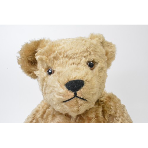 62 - Beardwell honey coloured bear with leather paws and pads, moveable limbs, height 48 cms [19