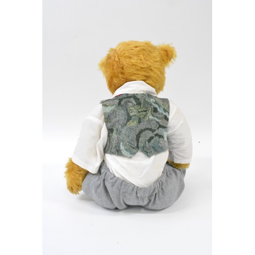 63 - Bride Groom Beardwell bear, approx height 45 cms with suede paws and pads.  Dressed in shirt, waistc... 