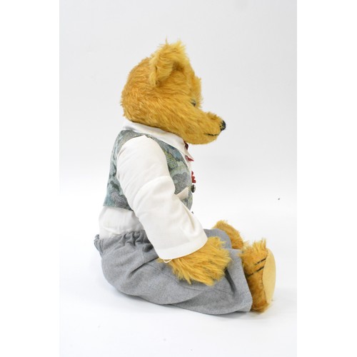 63 - Bride Groom Beardwell bear, approx height 45 cms with suede paws and pads.  Dressed in shirt, waistc... 