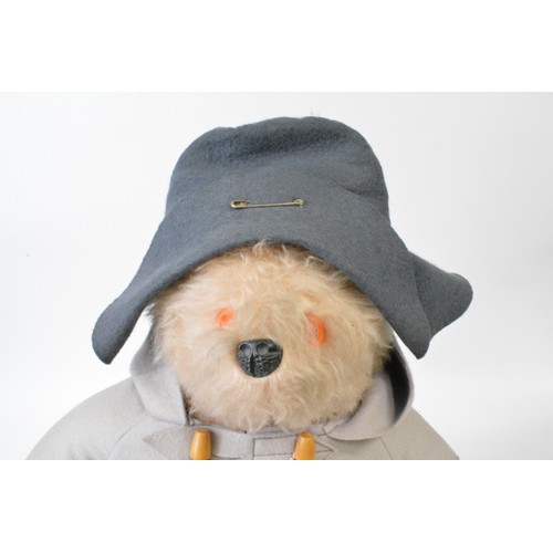 66 - Vintage early 1970's Paddington Bear dressed in duffle coat, hat and red Dunlop boots, with Gabriell... 