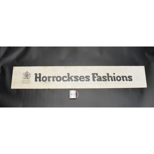 102 - Vintage 'Horrockses Fashion' Banner with Royal Warrant to top left, approx L6ft.