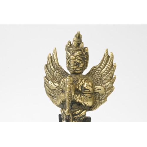 110 - Tibetan Buddhist Phurba, mahakala head  dagger with stand, for display purposes