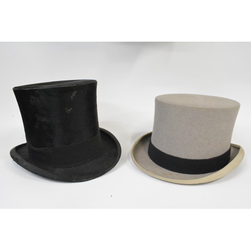 122 - Master of Ceremonies attire to include moleskin top hat, shoes, shoe lasts, gloves, jacket, shirt, c... 