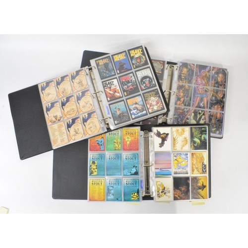 128 - x3 Folders  containing complete collector / trading cards pertaining to various year during the 1990... 