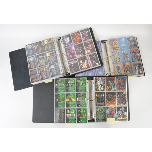 129 - x3 Folders  containing complete collector / trading cards pertaining to various year during the 1990... 