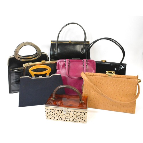 138 - Vintage and retro handbags some with Lucite handles plus  gloves. To include rare vintage Prada pink... 