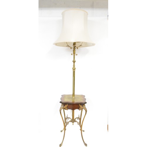 204 - Vintage table lamp with ormolu design, with shade, PAT tested.