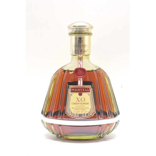 208 - One 350ml bt Martell XO Cordon Supreme Cognac in a presentation box complete with two glasses