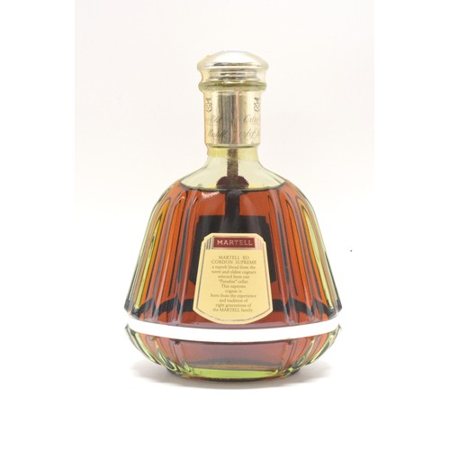 208 - One 350ml bt Martell XO Cordon Supreme Cognac in a presentation box complete with two glasses