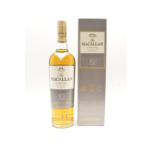 210 - One boxed The Macallan Fine Oak Triple Cask matured, 10 years old, 700ml.