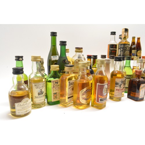 215 - One box x 40 assorted miniatures consisting of whiskies, cognacs, rums, liqueurs, ports etc