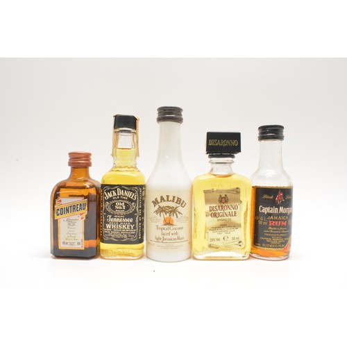 215 - One box x 40 assorted miniatures consisting of whiskies, cognacs, rums, liqueurs, ports etc