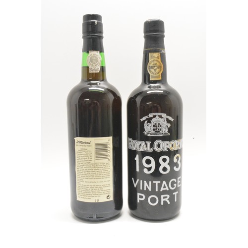 222 - One bottle Royal Oporto Vintage Port, 1983 and one bottle 20 years old Tawny Port ,St.Michael