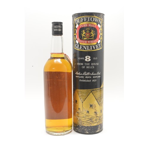 236 - One tubed box Dufftown-Glenlivet pure malt, 8 years old 26 2/3 fl.ozs, 70% proof,1970's