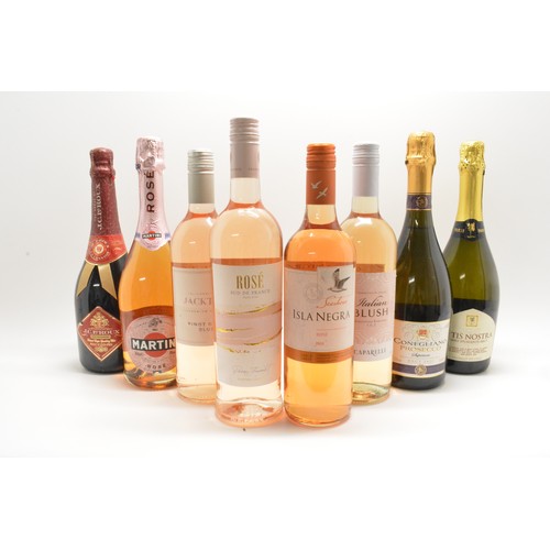 242 - Rose/blush wines to include some sparkling, 750cl, x8 bottles