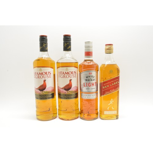 243 - Famous Grouse, Johnnie Walker Red Label, Whyte & Mackay Light, 750ml. x 4 bottles