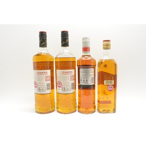 243 - Famous Grouse, Johnnie Walker Red Label, Whyte & Mackay Light, 750ml. x 4 bottles