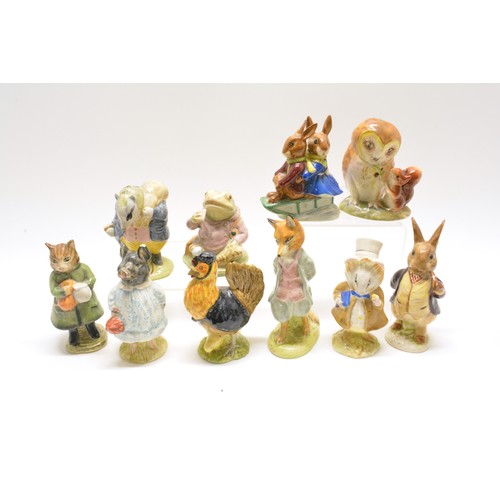 251 - A group of x10 Beatrix Potter/Bunnykin figures by Beswick, Royal Doulton etc. to incl. Pig Wig, Foxy... 