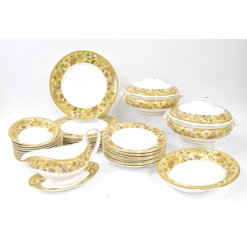 253 - Wedgwood Floral Tapestry dinner service comprising plates, side plates, vegetable lidded terrines, g... 